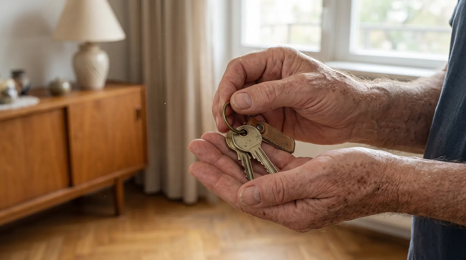 Manos sosteniendo las llaves de una vivienda